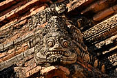 Bagan Myanmar. original stucco of the walls of Thambula Temple. 